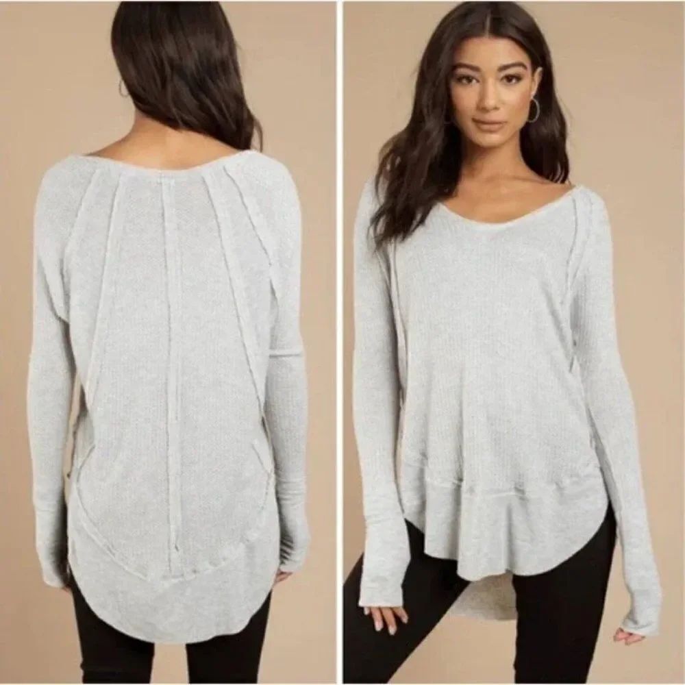 ✨ FREE PEOPLE ✨ Catalina V-Neck Thermal Top - [Heather Grey]
